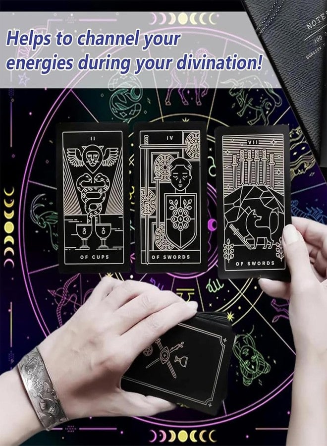 RupeeRise Tarot Cloth for Card Reading,Tarot Mat for Spiritual Practices, Durable Spread Divination Cloth Suitable for Most Decks - Image 4